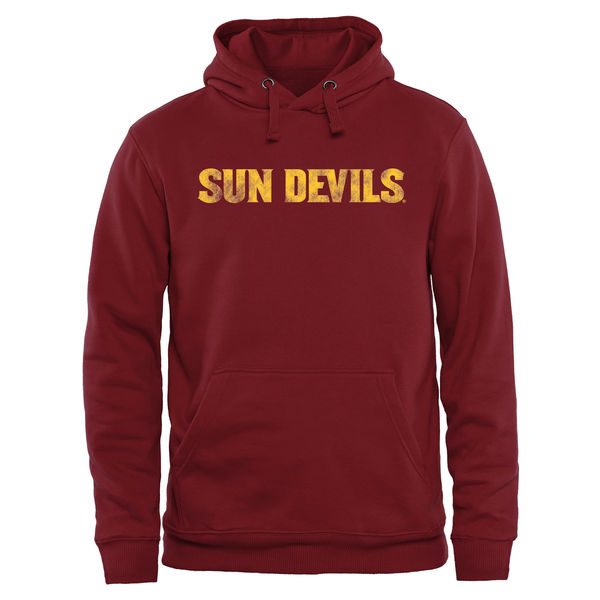 Men NCAA Arizona State Sun Devils Classic Wordmark Pullover Hoodie Maroon